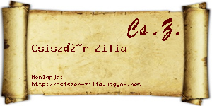 Csiszér Zilia névjegykártya