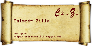 Csiszér Zilia névjegykártya