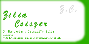 zilia csiszer business card